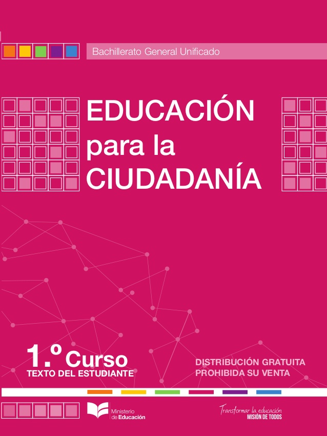 Libro de ciudadanía primer grado de bachillerato de BGU