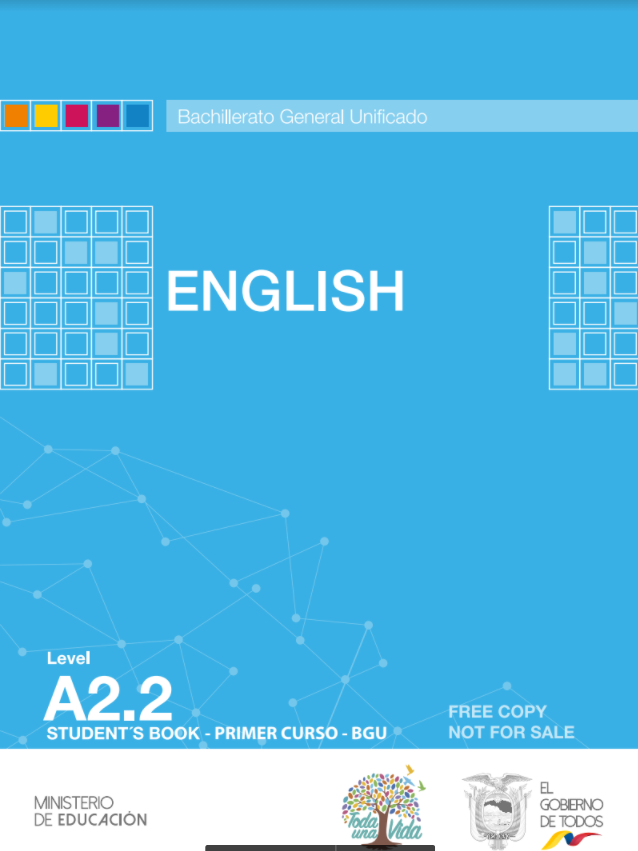 Libro de inglés primer grado de bachillerato de BGU