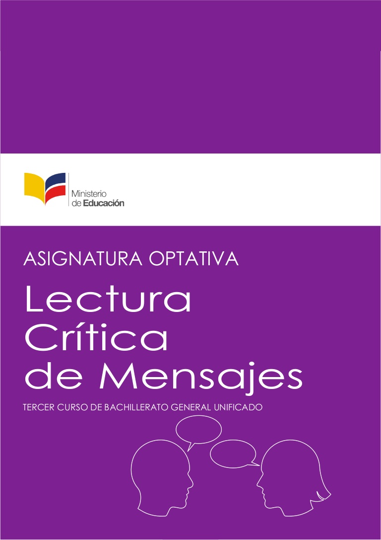 Libro de lectura crítica de mensajes tercer grado de bachillerato  de BGU