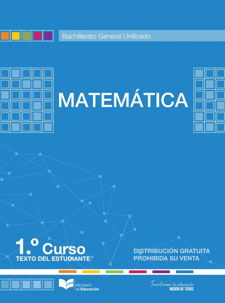 Libro de matemáticas primer grado de bachillerato de BGU