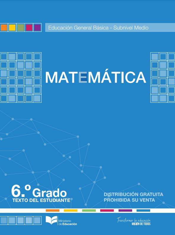 Libro de matemáticas sexto grado de EGB